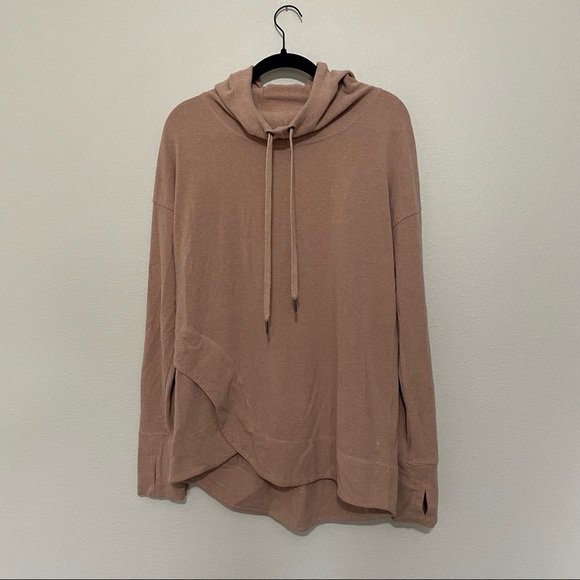 Sweaty Betty Tops - Sweaty Betty Mauve Asymmetrical Hemline Hoodie